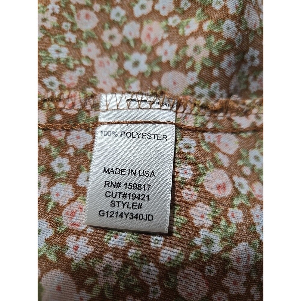 Altar'd State Brown Floral High Low Ruffle Maxi Boho Skirt Size Large - Picture 14 of 15